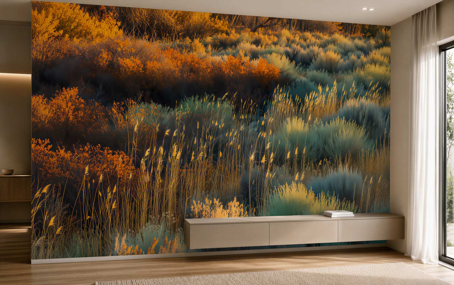 Fotobehang gouden herfst van grassen