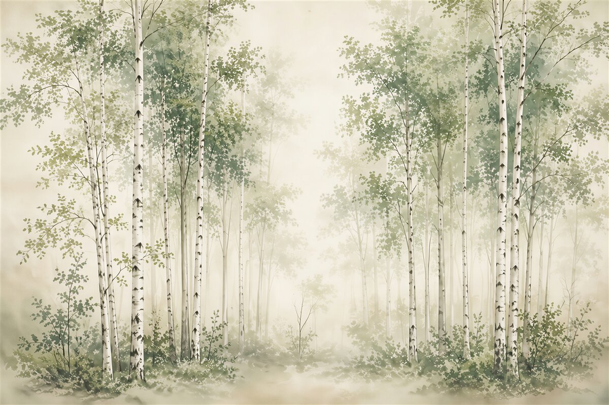 Fotobehang berkenbos