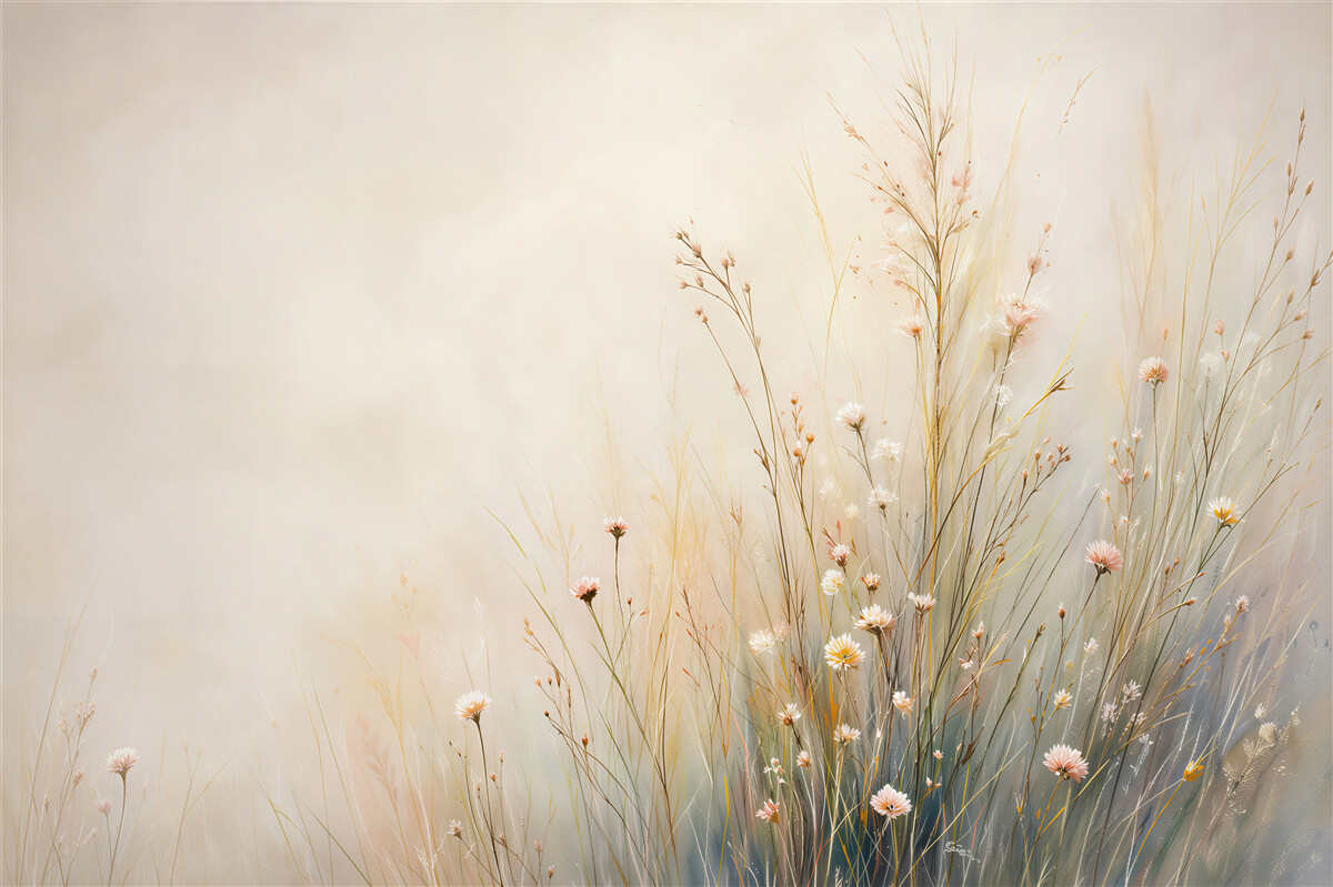 Fotobehang pastel wilde bloemen