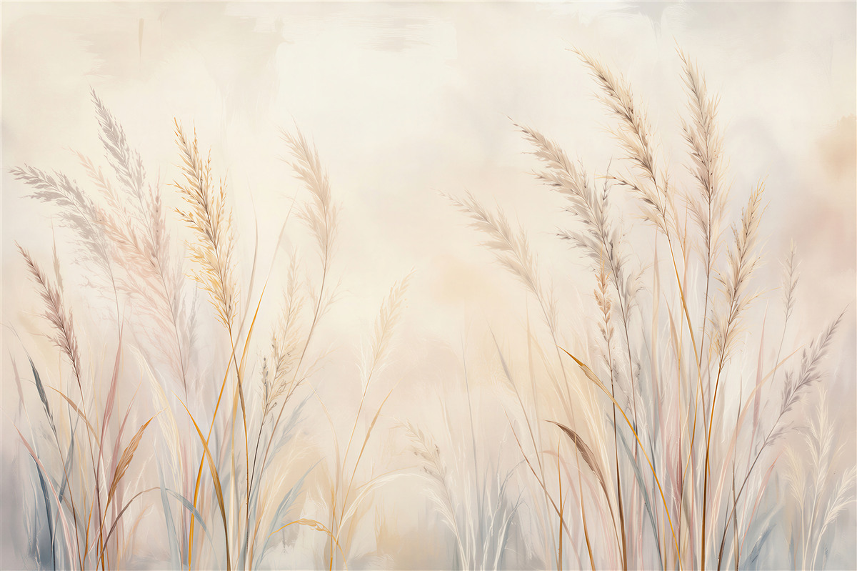 Fotobehang gras op een beige achtergrond