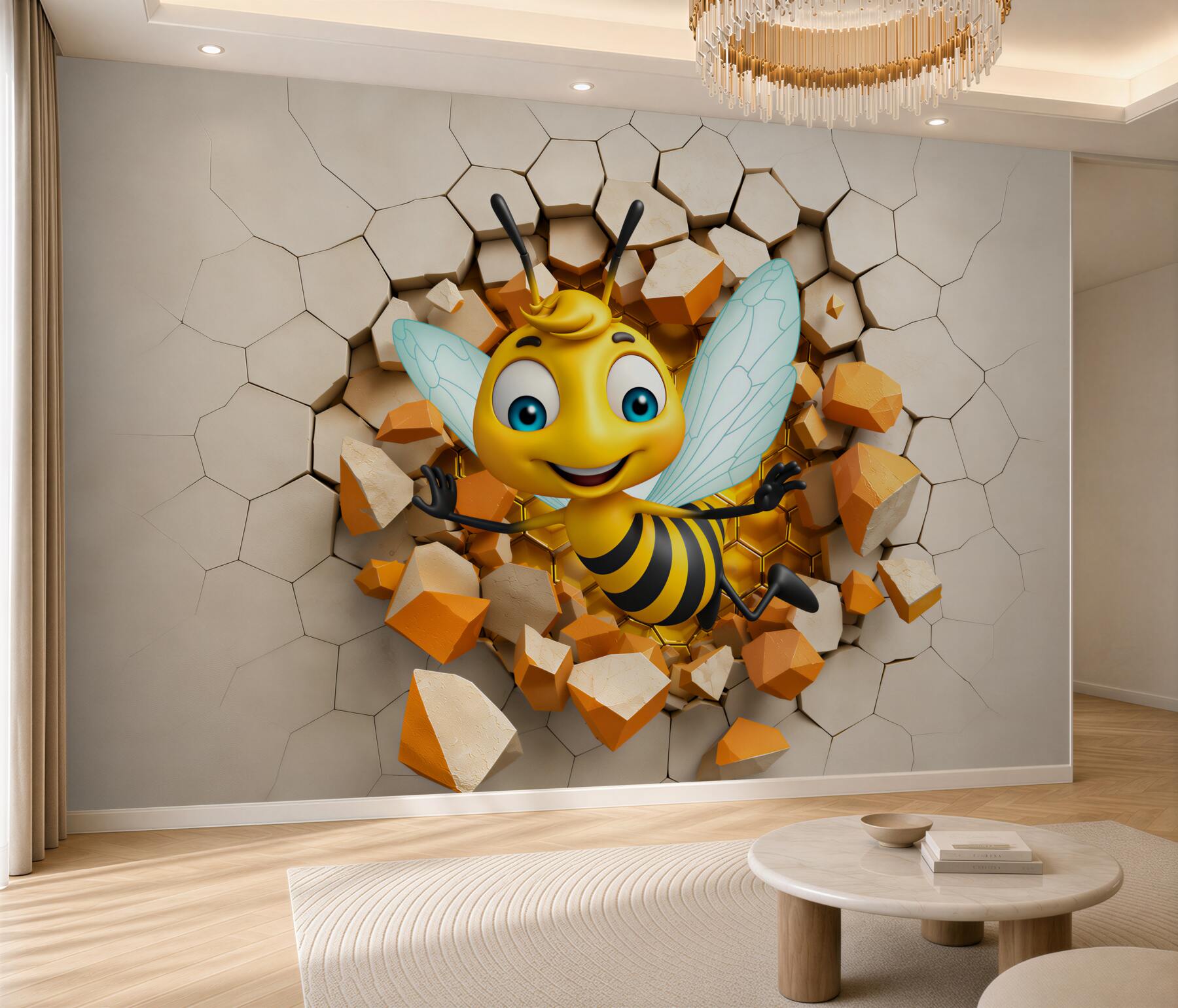 Fotobehang blije bij 3D