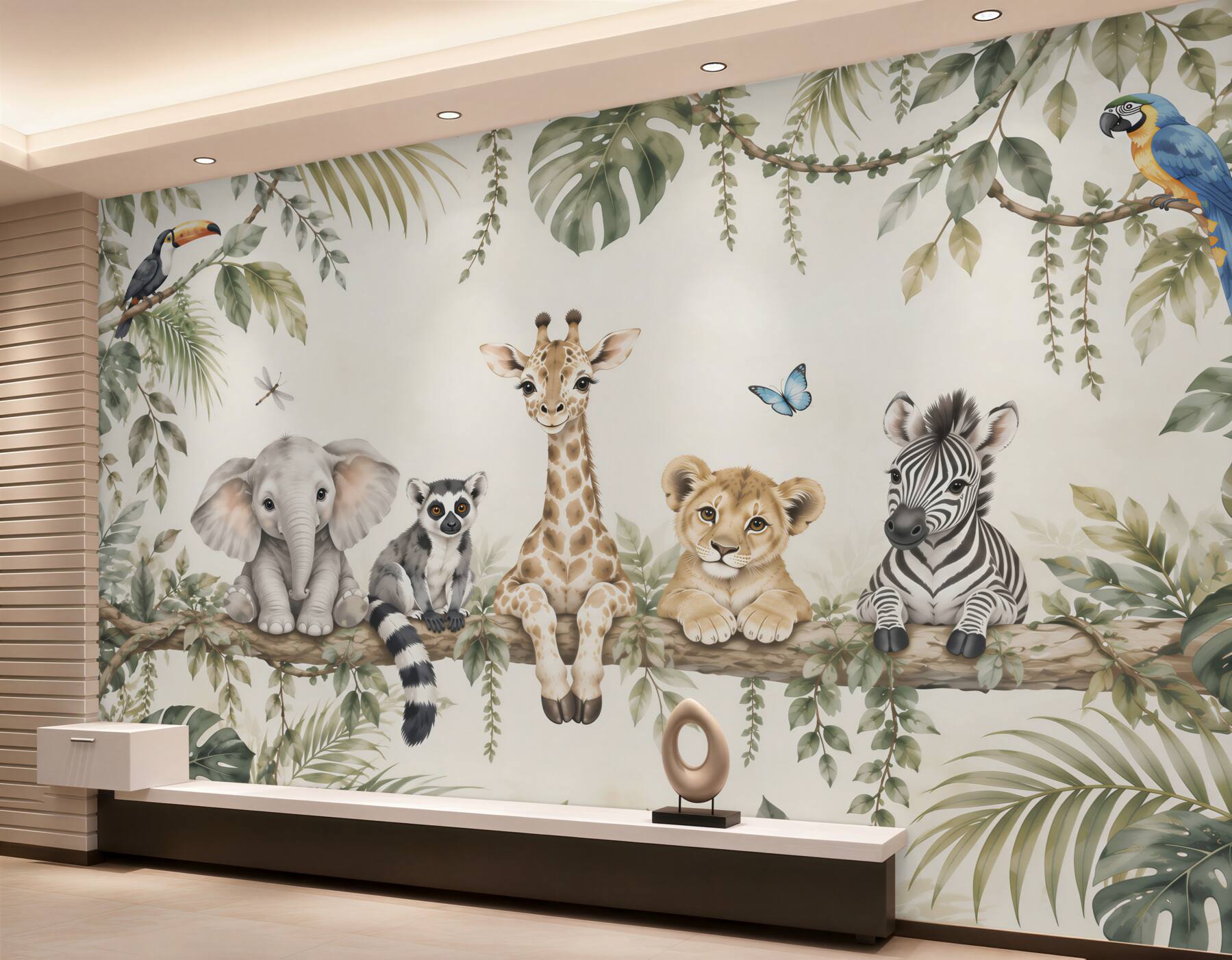 Fotobehang tropische dieren voor kinderen