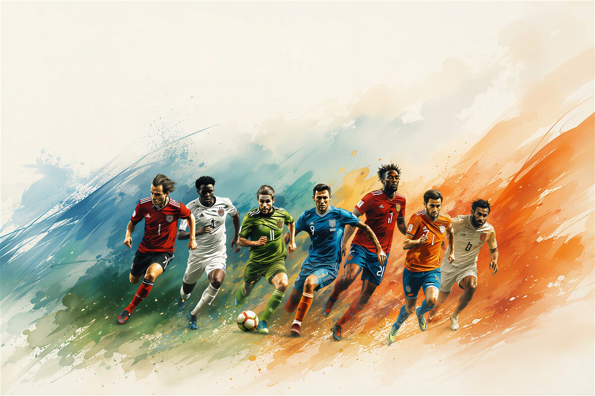 Fotobehang voetballers in actie