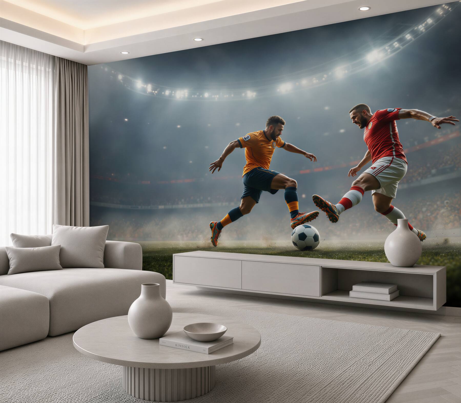 Fotobehang voetbal in het stadion