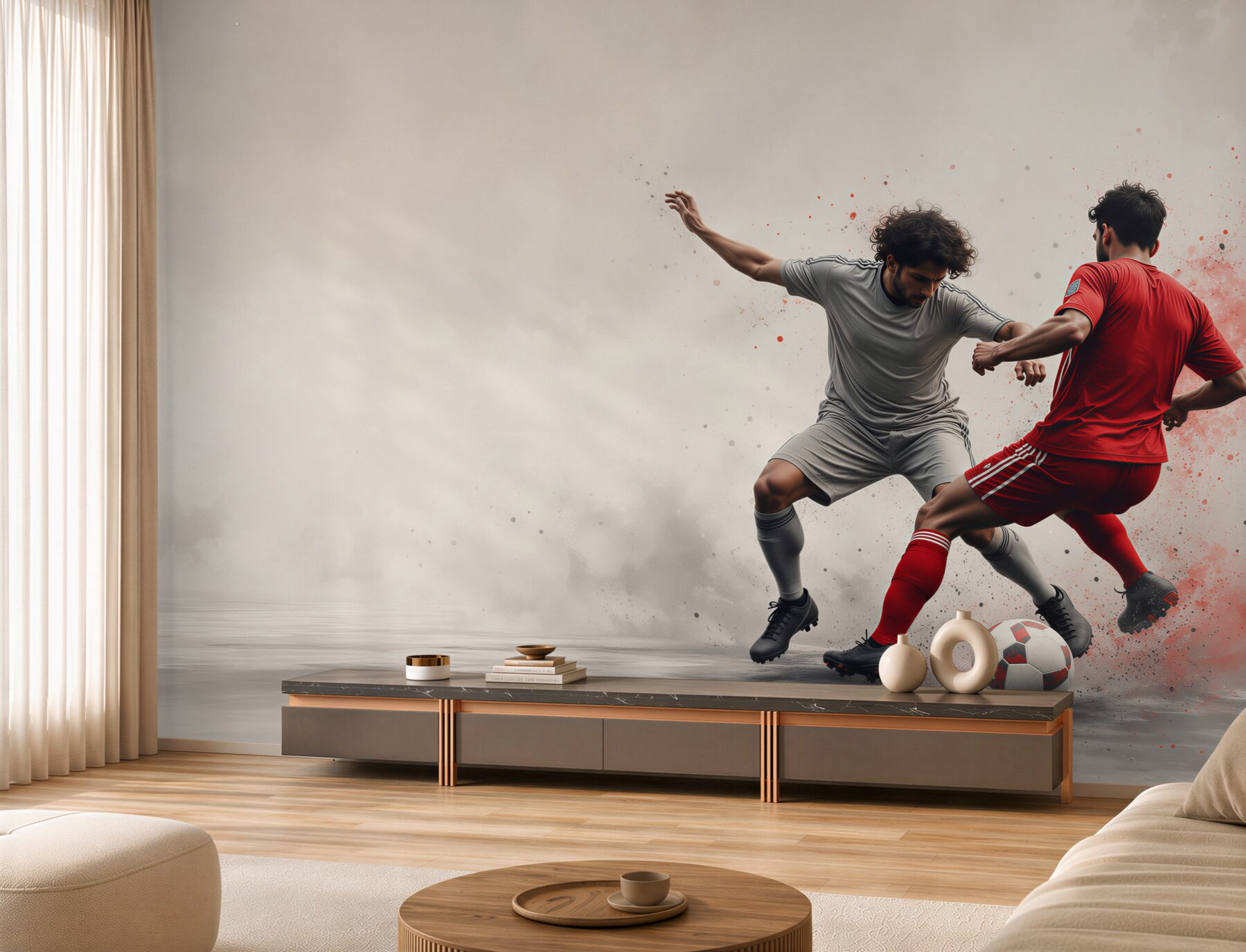 Fotobehang voetbalactie