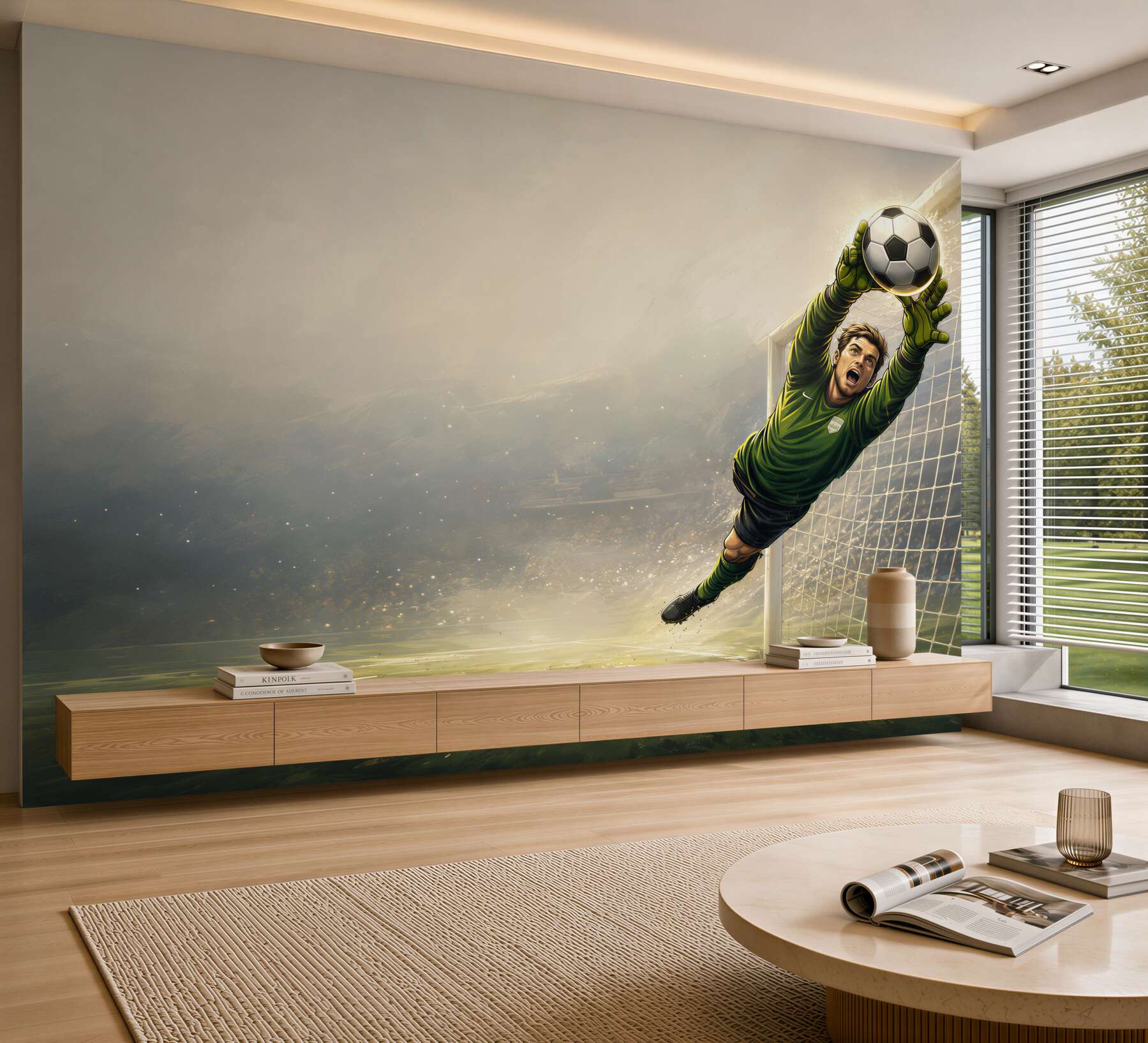 Fotobehang voetballer in actie