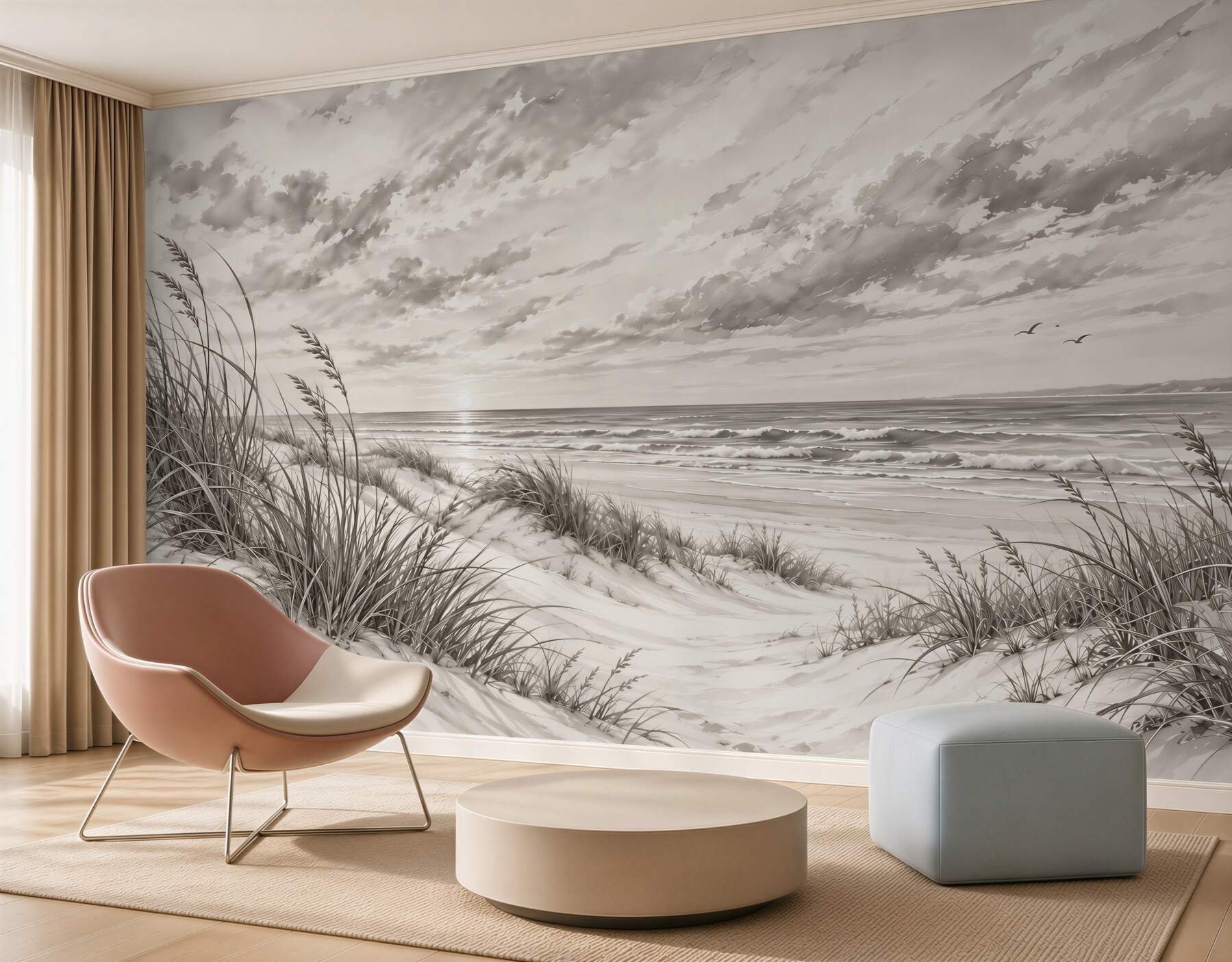 Fotobehang strand met duinen